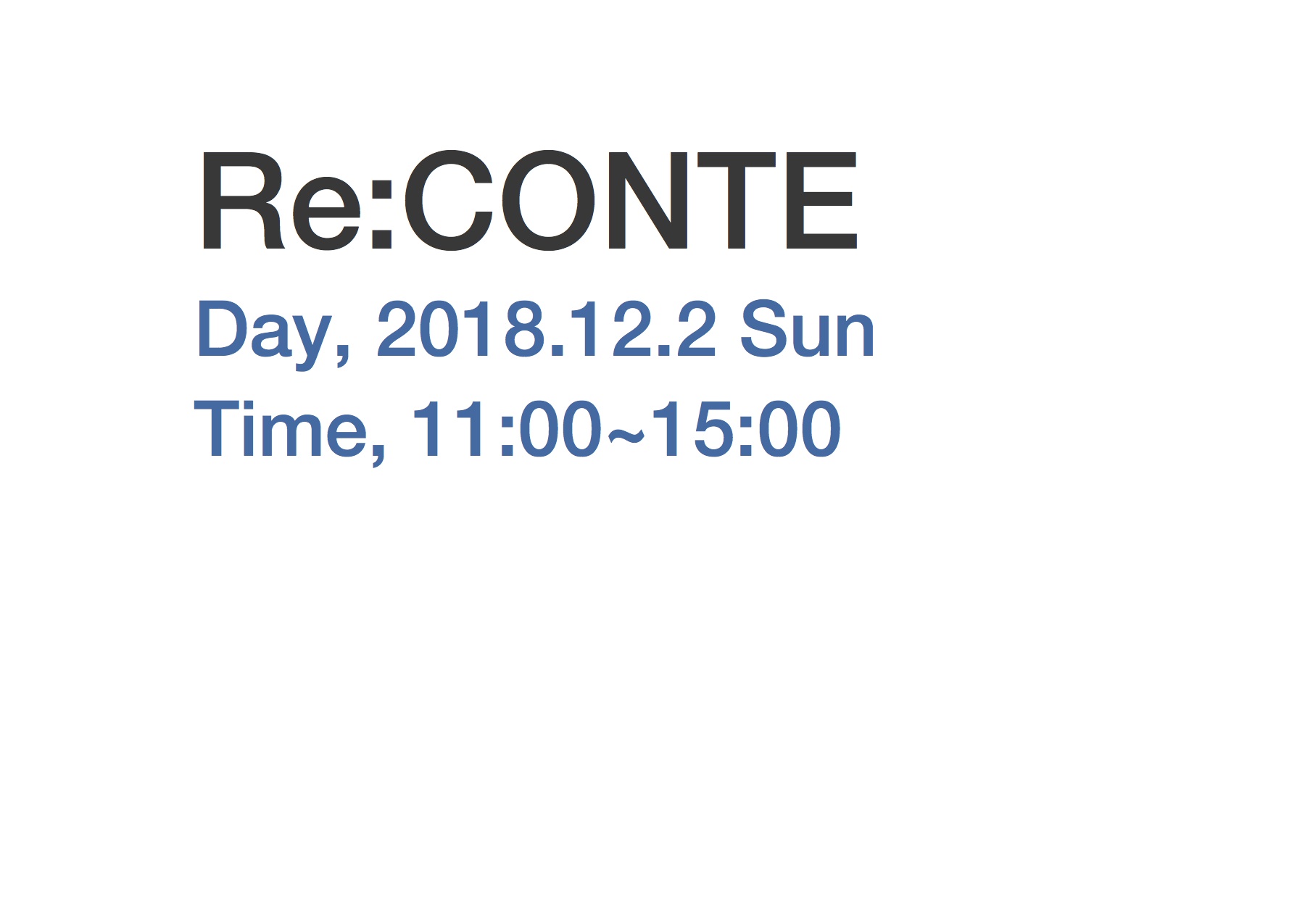 12月2日（日） Re:CONTE  VOL.3（終了しました）